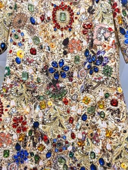 Vintage Luxury A-Line Dress for Women β Shiny Gem Print Beaded Rhinestone Embellished Summer Elegant Party Fashion Outfit