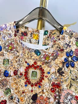 Vintage Luxury A-Line Dress for Women β Shiny Gem Print Beaded Rhinestone Embellished Summer Elegant Party Fashion Outfit
