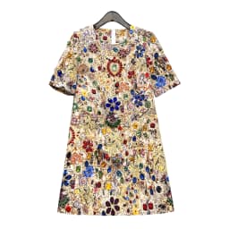 Vintage Luxury A-Line Dress for Women β Shiny Gem Print Beaded Rhinestone Embellished Summer Elegant Party Fashion Outfit