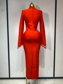 Women Sexy Long Sleeve Diamonds Maxi Long Bodycon Bandage Dress 2025 Celebrity Elegant Evening Party Luxury Birthday Dresses