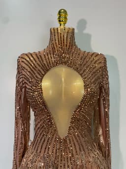 Women Sexy Long Sleeve Tassel Diamond Dress Luxury Birthday Evening Party Costume Nightclub Celebrity Stage Performance Outfit