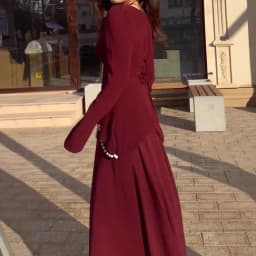 2025 New Fashion Women's Solid Color Casual Trendy A-line Square Neck Long Sleeve Spliced Ankle Length Dresses Female Clothes