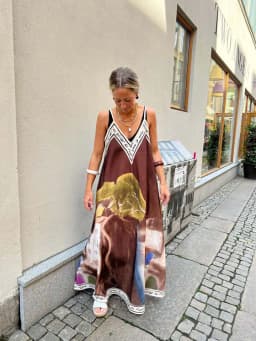Casual Boho Printed Dress For Women Loose V-neck Suspender A-line Big Hem Long Dress Summer Fashion Vacation Style Dresses