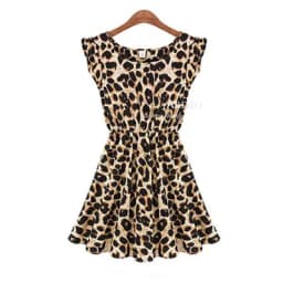 Women Summer Dresses Leopard Print Dress Plus Size S-XXL Slim Beach Dress Girl High Quality Casual Mini Dress