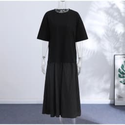 Loose Patchwork Women's Pleated Dresses Fashion Short Sleeve O-neck Long Robes 2026 Summer New Female Elegant Casual Dress