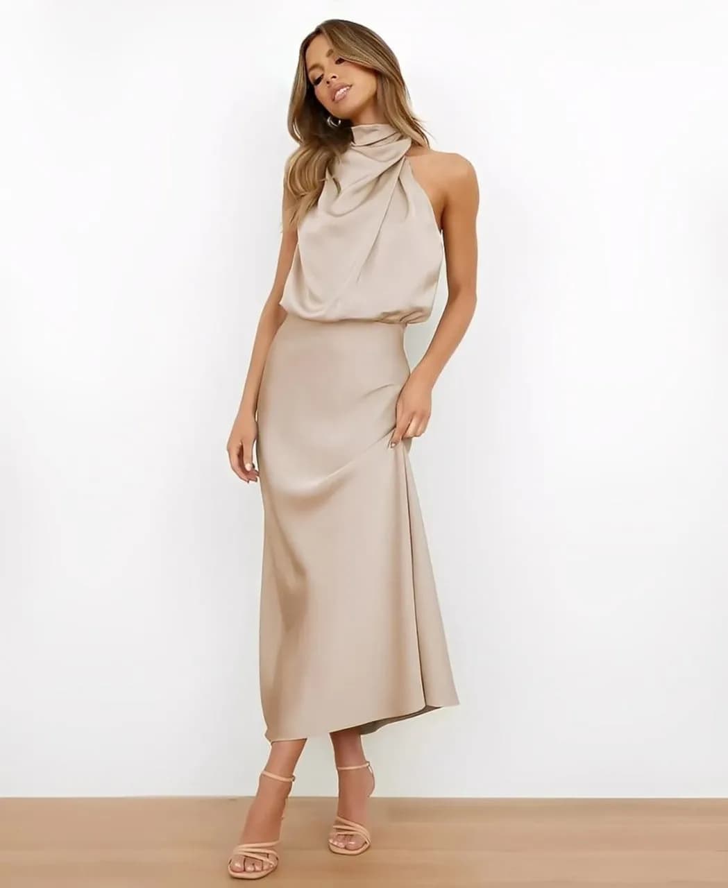 Summer Luxury Sleeveless Silk Satin Long Dress Women Elegant Off Shoulder Celebrity Evening Dress Partywear Lady Trumpet Dress