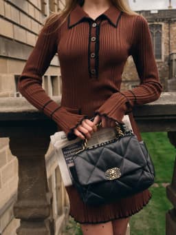 Elegant Knitted Slim Fit Color Block Long Dress Autumn New Fashion High End Personality Ladies Casual Polyester H Version Skirt