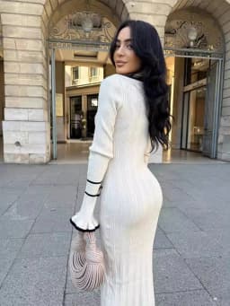 Elegant Knitted Slim Fit Color Block Long Dress Autumn New Fashion High End Personality Ladies Casual Polyester H Version Skirt