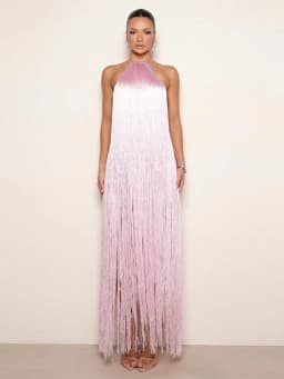 Party Women's Dress Halter Sleeveless Backless Tassel Solid Female Long Holiday Dresses 2026 Summer Fashion Elegant Lady Robe