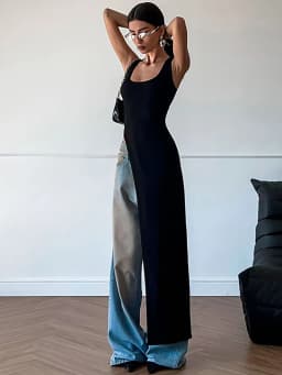 Sexy Sleeveless Side High Split Midi Dress Backless Women's Summer Party Club Streetwear Y2K Style Solid Color