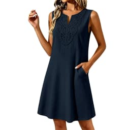 2026 New Loose Pocket Linen Dress For Women V Neck Embroidery Bohemian Floral Summer Dresses Women Knee Length Sundress Vestidos