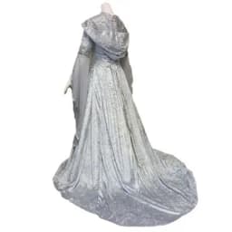 Women Cosplay Dresses Splice Medieval Retro Hooded Long Sleeve Drawstring Waist Cinched Large Floor Length Skirt Dress Vestidos