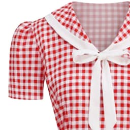 Plaid Printed Vintage Dresses Women Retro 50s 60s Swing Dress Rockabilly Party A Line Dress Summer Lady Bow Prom Dresses Vestido