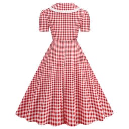 Plaid Printed Vintage Dresses Women Retro 50s 60s Swing Dress Rockabilly Party A Line Dress Summer Lady Bow Prom Dresses Vestido