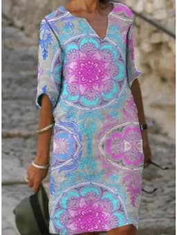 Women Loose Spring Vintage Ruffles Befree Dress Large Big Printed Sexy Summer Boho Casual Party Elegant Dresses Plus Sizes