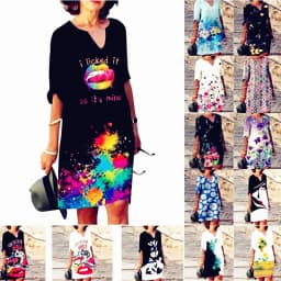 Women Loose Spring Vintage Ruffles Befree Dress Large Big Printed Sexy Summer Boho Casual Party Elegant Dresses Plus Sizes