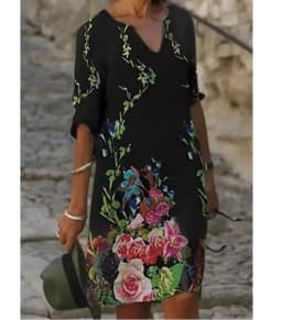 Women Loose Spring Vintage Ruffles Befree Dress Large Big Printed Sexy Summer Boho Casual Party Elegant Dresses Plus Sizes