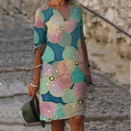 Women Loose Spring Vintage Ruffles Befree Dress Large Big Printed Sexy Summer Boho Casual Party Elegant Dresses Plus Sizes