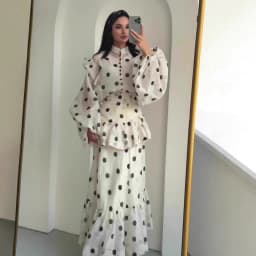 2025 Autumn Retro Palace Style Soft Feminine Long Sleeve Maxi Dress for Women