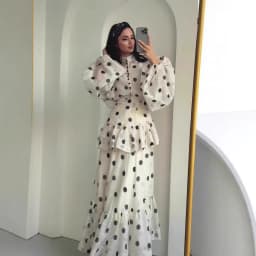 2025 Autumn Retro Palace Style Soft Feminine Long Sleeve Maxi Dress for Women