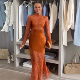 Women Slim Fit Lace Satin Mermaid Gown High Neck Long Sleeve Cutout Back Maxi Dress Female Formal Wedding Guest Party Dresses