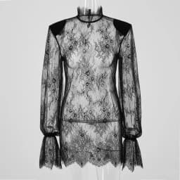 Trendix Sheer Lace Dress For Women's Club Sexy See Through Long Sleeve Mini Dresses Party Elegant Beach Sexy Cover Up Dress 2026