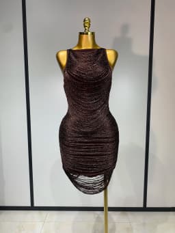 Women Sexy O Neck Sleeveless Gradient Tassel Mini Bodycon Bandage Dress Celebrity Elegant Evening Club Party Cocktail Dress