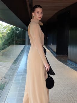 Turtleneck Hollow Out Bow Long Dress Women Sexy Full Sleeve Backless Pleated Slim Party Evening Dresses Chic Ladies Vestidos New