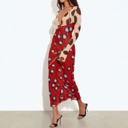 V Neck Lace Up Women's Casual Dress New Thin Mesh Spring Summer Dress Polka Dot Print Flared Sleeves Slim Fit Yacht Party Dress