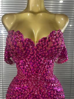 STOCK Women Sexy Strapless Shining Sequins Crystal Laced-up Bodycon Mini Dress Nightclub Party Celebrate Birthday Fashion Outfit