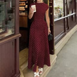 Talenza White Polka Dot Long Dress Summer Sexy High-Waisted Vintage Print Sleeveless Dress Casual Party Vacation New Women Dress
