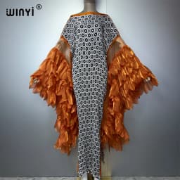 WINYI Elastic Slim Pleated Dress Beach Wear Fashion Kaftan Abaya Dubai Luxury Party Dress Long Down Muslim Woman Evening Dress