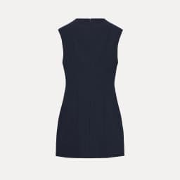 Elegant Simple Short Dress ZADATA Women's Fashion Casual Style Shoulder Pads A-Line Skirt round Neckline No Sleeve Autumn 2025