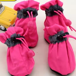 Pet Winter Shoes Cat & Dog Boots Paw Protectors, Fleece Warm Snow Booties for Puppy with Reflective Strip Anti-Slip Rubber