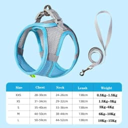 Adjustable Puppy Cat Harness Vest Dog Harness Leash Set for Small Dogs French Bulldog Chihuahua Pug Outdoor Walking Lead Leash