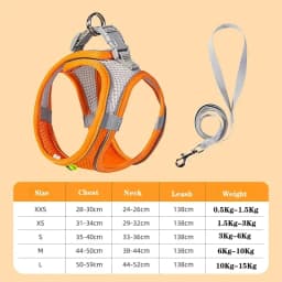 Adjustable Puppy Cat Harness Vest Dog Harness Leash Set for Small Dogs French Bulldog Chihuahua Pug Outdoor Walking Lead Leash
