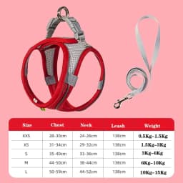 Adjustable Puppy Cat Harness Vest Dog Harness Leash Set for Small Dogs French Bulldog Chihuahua Pug Outdoor Walking Lead Leash