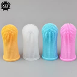 Dog Super Soft Pet Finger Toothbrush Teeth Cleaning Bad Breath Care Nontoxic Silicone Tooth Brush Tool Dog Cat Cleaning Supplies