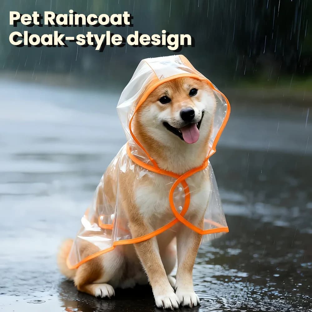 Small Dog Raincoat Transparent Waterproof Windproof Pet Dog Coat Puppy Cats Raincoat Chihuahua Bulldog Pets Cape Poncho Clothes
