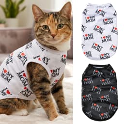 Soft Pet Cat Clothes For Summer Breathable Pets Shirt Vest Lightweight Cute Letter Print Kitty Pullover For Cats Puppy Outfits