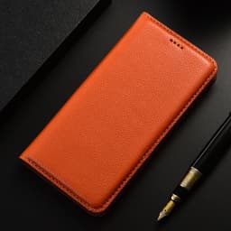 Genuine Leather Case For iPhone 14 13 12 11 Pro Max 13 12 mini 6 6s 7 8 Plus X XR XS Max SE Litchi Pattern Flip Cover Cases