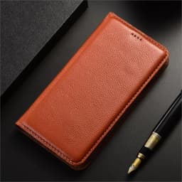 Genuine Leather Case For iPhone 14 13 12 11 Pro Max 13 12 mini 6 6s 7 8 Plus X XR XS Max SE Litchi Pattern Flip Cover Cases