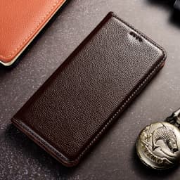 Genuine Leather Case For iPhone 14 13 12 11 Pro Max 13 12 mini 6 6s 7 8 Plus X XR XS Max SE Litchi Pattern Flip Cover Cases