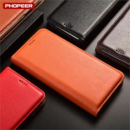 Genuine Leather Case For iPhone 14 13 12 11 Pro Max 13 12 mini 6 6s 7 8 Plus X XR XS Max SE Litchi Pattern Flip Cover Cases