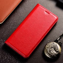 Genuine Leather Case For iPhone 14 13 12 11 Pro Max 13 12 mini 6 6s 7 8 Plus X XR XS Max SE Litchi Pattern Flip Cover Cases