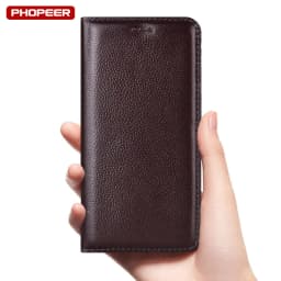 Genuine Leather Case For iPhone 14 13 12 11 Pro Max 13 12 mini 6 6s 7 8 Plus X XR XS Max SE Litchi Pattern Flip Cover Cases