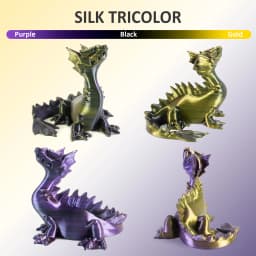 Geeetech Tri Color Silk PLA Filament, 3D Filament 1,75 mm 1KG Spool Wire (+/-0.03mm) Vacuum Packaging, Special Color