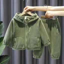 Children's Polar Fleece Hoodie Jacket Autumn Girl Long Sleeve Warm Boy Suit 2-10 Years Old Jacket Boys Clothes Sweater Top Pants