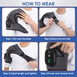 Electric Heating Shoulder Massager Vibration Massage Shoulder Brace Support Belt Rechargeable Warmer Knee Relief 3 Gear Belt Pad