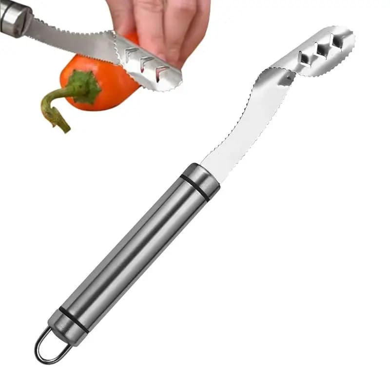 1PC Stainless Steel Corer Pear Fruit Vegetable Tools Core Seed Remover Cutter Pepper Seeder Slicer Knife Kitchen Gadgets